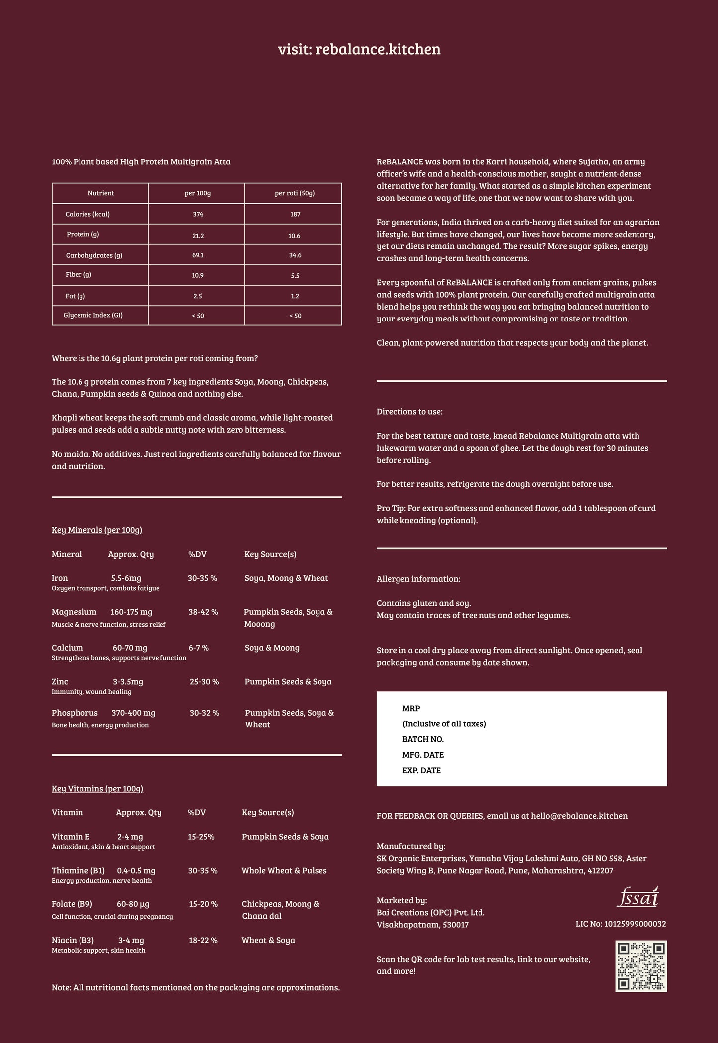 Rebalance High Protein Multigrain atta - 1 kg